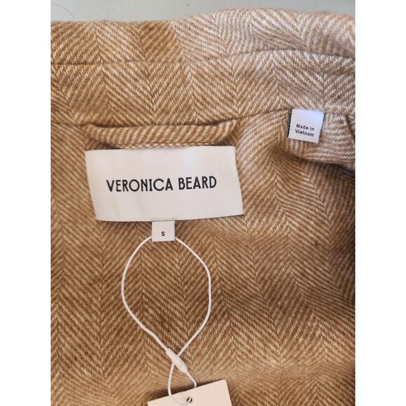 NWT Veronica Beard Women's Roberta OverSize Wrap Coat Size S Camel/Ivory #2N438 - Picture 10 of 16